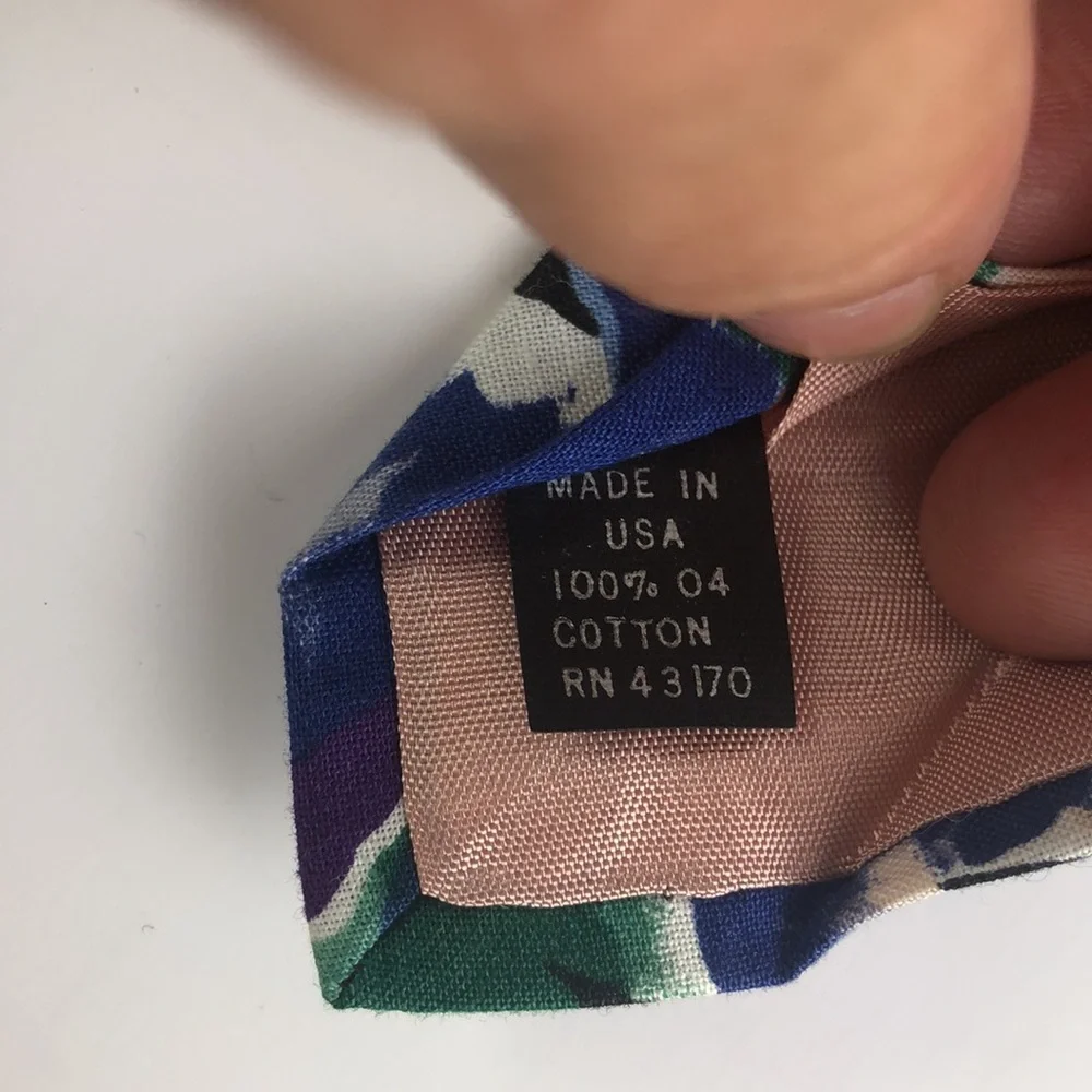 Vintage Geoffrey Beene Tie Purple Floral Cotton Print